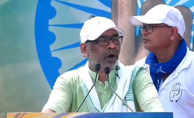 पटना : ‘वोटर अधिकार यात्रा’ में हेमंत सोरेन का भाजपा पर सीधा हमला