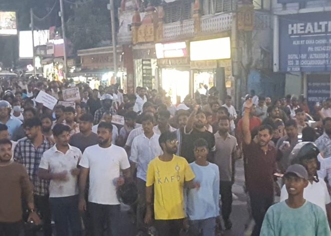 जेपीएससी और जेएसएससी परीक्षा में हुई धांधली के विरोध में कैंडल मार्च ….…